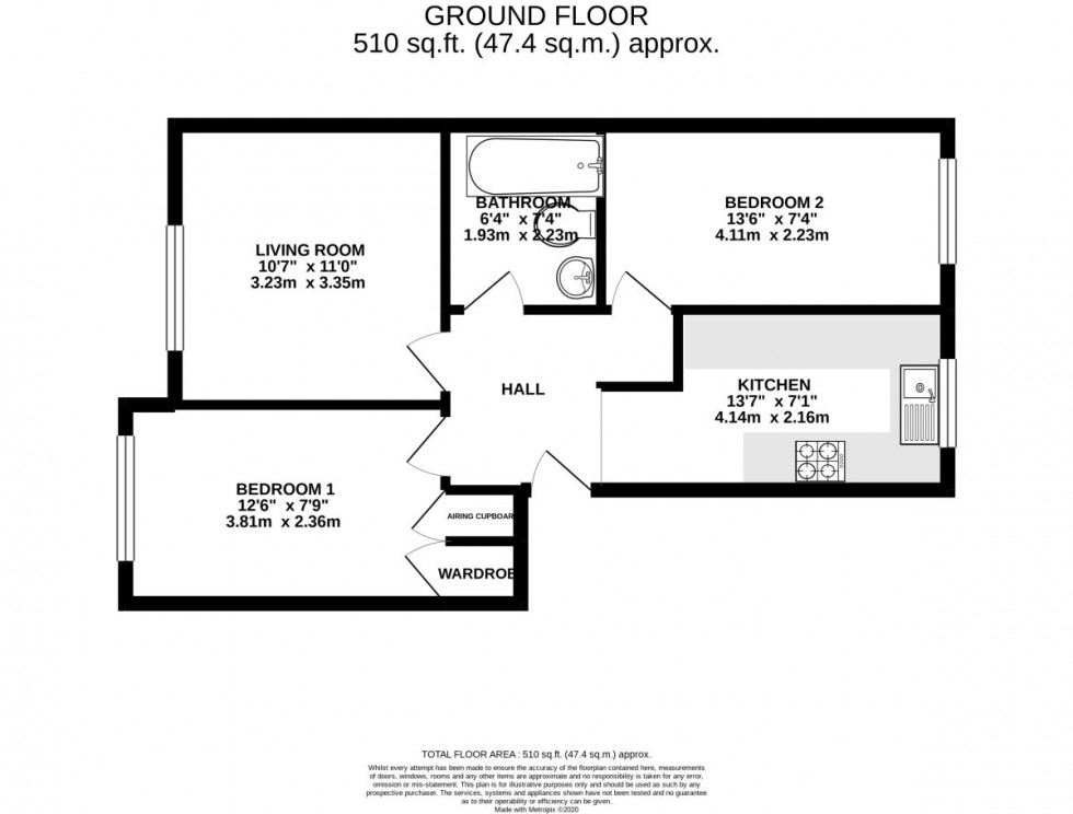 Floorplan for Royston Court, Totton