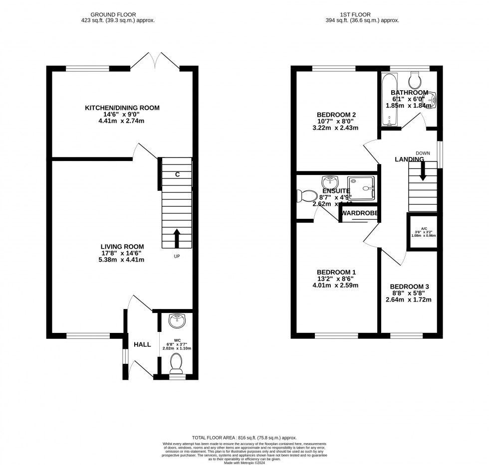 Floorplan for Fletcher Close, Dibden